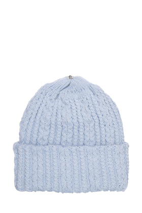 Lindo F Blue Dust Sasha hat toque beanie interchangeable pom pom