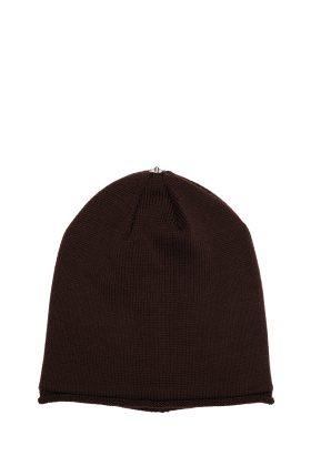 Lindo F Chocolate Glossy Merino Wool Toque Hat Beanie