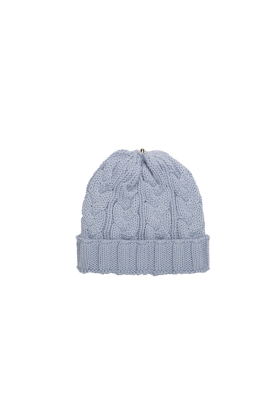 Lindo-F-Merino-Wool-Blue-Dust-Infant-Cable-Toque-Beanie-Hat