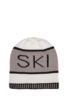 Ski Hat - Ivory, Pebble & Black