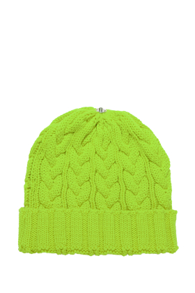 Lindo-F-Merino-Wool-Safety-Green-Charlie-Cable-Toque-Beanie-Hat-BYO