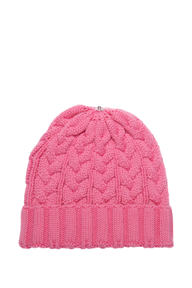 Lindo-F-Merino-Wool-Pink-Charm-Cable-Toque-Beanie-Hat