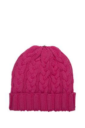 Lindo-F-Merino-Wool-Strawberry-Pink-Cable-Toque-Beanie-Hat