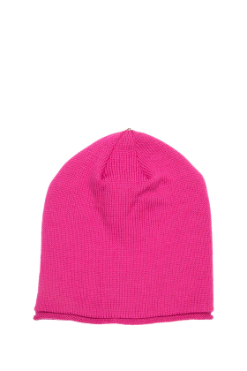 Lindo F Popsicle Pink Glossy Hat Toque Beanie Merino Wool Interchangeable Pom