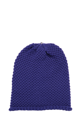 Lindo F Royal Purple Waffle Merino Wool Toque Hat Beanie